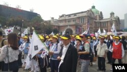 지난 14일 서울역 광장에서 열린 '북핵규탄 및 평화통일기원대회'.