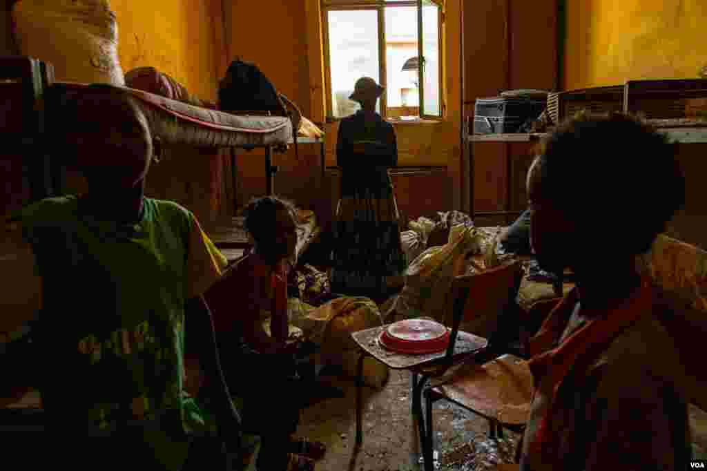 Ethiopian authorities ordered families living on this university campus in Shire to leave, June 12, 2021. (Yan Boechat/VOA) 