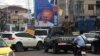 A billboard of Pope Francis is displayed a day ahead of his arrival in Kinshasa, Democratic Republic of Congo Jan. 30, 2023. 