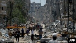 巴勒斯坦加沙中部地区一个城市2024年4月29日的情景。（法新社） 