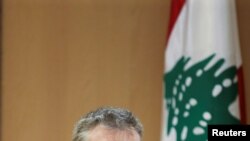 Canadian citizen, Kristian Lee Baxter, who was being held in Syria, attends a news conference in Beirut, Lebanon, Aug. 9, 2019. 