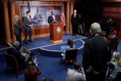 Republican Senator Tim Scott of South Carolina delivers remarks during a news conference on the coronavirus relief bill in Washington, D.C., March 25, 2020.