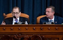 Rep. Doug Collins, R-Ga., watches as House Judiciary Committee Chairman Jerrold Nadler, D-N.Y., gavels an end to the hearing on grounds for impeaching President Donald Trump, on Capitol Hill in Washington, Dec. 4, 2019.