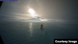 The lake as it appears on the North Pole on July 26, 2013.