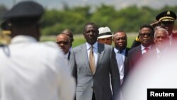 Kenyan President William Ruto arrives in Haiti to review security at the Toussaint Louverture International Airport in Port-au-Prince, Haiti, Sept. 21, 2024. 