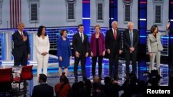 Une vue des candidats à l'investiture démocrate pour la présidentielle de 2020