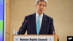 2015年3月2日美国国务卿约翰·克里在瑞士日内瓦联合国人权理事会发言