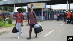 Janubiy Afrikadagi Shimol-G'arb universiteti talabalari. 25-fevral 2016-yil 