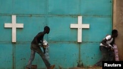 Des habitants de Bangui
