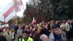 Minskin mərkəzində etiraz aksiyası