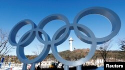 The Olympic rings are pictured at the Alpensia resort for the upcoming 2018 Pyeongchang Winter Olympic Games in Pyeongchang, South Korea, Jan. 23, 2018. 