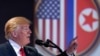 도널드 트럼프 미국 대통령이 지난 2018년 6월 12일 싱가포르에서 첫 미-북 정상회담을 마친 후 기자회견을 했다.