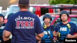 Ekipe hitne pomoći na mestu napada u Gilroju, Kaliforniji, 28. jul. 2019