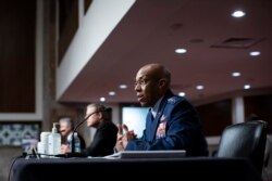 Charles Brown, Jr., nominated for reappointment to the grade of General and to Chief of Staff of the U.S. Air Force, testifies during a Senate Armed Services nominations hearing, May 7, 2020, on Capitol Hill in Washington.