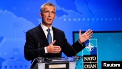 Sekjen NATO Jens Stoltenberg di MArkas Besar NATO di Brussels, Belgia, 20 Agustus 2021. (Francisco Seco/Pool via REUTERS)