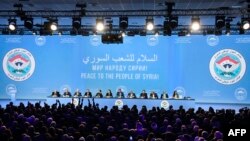 Delegates attend a plenary session at the Congress of Syrian National Dialogue in Sochi, Jan. 30, 2018. 