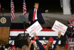 도널드 트럼프 미국 대통령이 10일 미시간주 프리랜드 국제공항에서 선거유세를 했다.