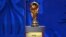Le trophée de la Coupe du monde de la Fifa, en Russie, le 25 juillet 2015.