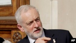 Britain's opposition Labour party leader Jeremy Corbyn, after a Memorial Service to commemorate the 25th anniversary of the murder of black teenager Stephen Lawrence at St Martin-in-the-Fields church in London, April 23, 2018.