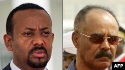 Perdana Menteri Ethiopia Abiy Ahmed, kiri, dan Presiden Eritrea Isaias Afwerki, kanan. (Foto: dok.)