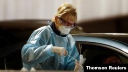 A coronavirus disease testing facility is seen in Melbourne, Australia, on June 24, 2020.