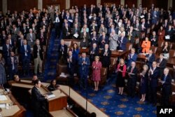 기시다 후미오 일본 총리가 11일 미국 의회 상∙하원 합동 연설을 하고 있다.