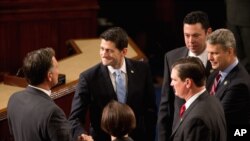 Le républicain Paul Ryan (centre) lors de son élection, Washington, 29 octobre 2015.