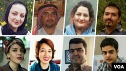 بالا راست: سهیل عربی، آتنا دائمی، محمدعلی عموری و مژگان کاووسی / پایین راست:‌ علی یونسی،‌ اسماعیل عبدی،‌ صبا کرد افشاری و یاسمن آریانی 