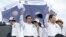 ​FILE: President of the Cambodia National Rescue Party (CNRP) Kem Sokha, and other leaders, during the first day of election campaign, in Phnom Penh, May 20, 2017. (Khan Sokummono/VOA Khmer)