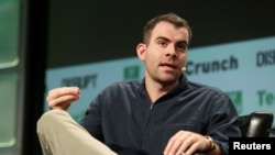 FILE - Adam Mosseri, then-Vice President of Product Management for Facebook, speaks during the 2016 TechCrunch Disrupt in San Francisco, California, U.S. Sept. 14, 2016. 