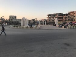 Al-Naeem Square in downtown Raqqa was turned by IS militants into a public execution ground, in Raqqa, Syria, July 20, 2019. (S. Kajjo/VOA)
