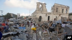 Daya daga cikin wuraren da aka kai hari a Mogadishu jiya