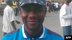 FILE - This handout picture provided by Radio France International shows reporter Ahmed Abba in Maroua, Cameroon. 