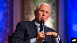 资料照片：美国前副总统迈克·彭斯。(2023年10月3日)