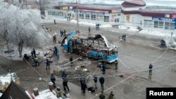 30일 러시아 남부 볼고그라드 시에서 발생한 자살 폭탄 테러 현장.