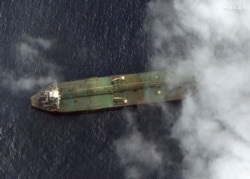This image, obtained Sept. 7, 2019, reportedly shows the oil tanker Adrian Darya 1, near the port city of Tartus, Syria, Sept. 6, 2019.