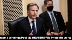 Antony J. Blinken, of New York, speaks during his confirmation hearing to be Secretary of State before the U.S. Senate Foreign Relations Committee at the U.S. Capitol in Washington, D.C., U.S. January 19, 2021. 