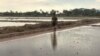 Hul San walks past his salt field in Kampot province, Toek Chhou district, on Wednesday 23, December 2015. (Phorn Bopha/ VOA Khmer)