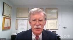 존 볼튼 전 국가안보보좌관이 4일 아스펜 안보포럼에서 발언하고 있다.