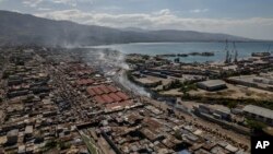 Aerial view of La Saline district in Port-au-Prince, Haiti, Jan. 24, 2023.