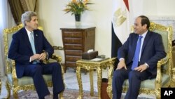 엘시시 이집트 대통령을 만난 존 케리 미국 국무장관