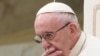 FILE - Pope Francis is caught in pensive mood during his weekly general audience at the Vatican. Francis' papacy has been thrown into crisis by accusations that he covered-up sexual misconduct by ex-Cardinal Theodore McCarrick, Aug. 22, 2018.