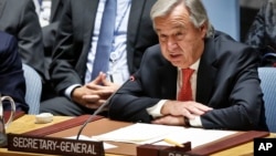 Antonio Guterres, le secrétaire général des Nations unies, en réunion, le 28 septembre 2017.