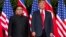 FILE - U.S. President Donald Trump, right, meets with North Korean leader Kim Jong Un on Sentosa Island, in Singapore, June. 12, 2018. 
