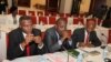 From left to right, Burundi opposition members, Ndikumana Delphine, Deputy Secretary General of the United For National Progress, Rwasa Agaton and Leonce Ngendawmana both members of the National Front of Liberation party, sit, during Burundi peace talks