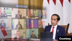 Presiden Jokowi dalam menghadiri Global COVID-19 SUMMIT secara virtual pada Kamis (23/9) dari Istana Kepresidenan Bogor menyerukan perlunya penataan ulang sistem ketahanan kesehatan global yang baru (biro pers)