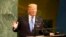 Presiden Amerika Serikat Donald Trump berpidato di hadapan Sidang Majelis Umum Perserikatan Bangsa-Bangsa di New York, Selasa, 19 September 2017. (AP Photo / Seth Wenig)