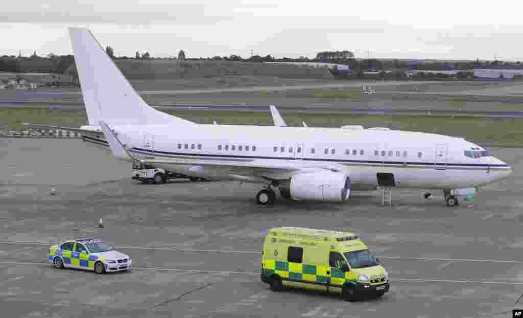 The ambulance carrying Malala Yousufzai leaves Birmingham airport, England, Oct. 15, 2012.