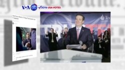 VOA60 Elections - Texas Senator Ted Cruz won the Republican Iowa caucuses