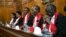 Kenya's Supreme Court judges preside before delivering a detailed ruling laying out their reasons for annulling last month's presidential election in Kenya's Supreme Court in Nairobi, Sept. 20, 2017.